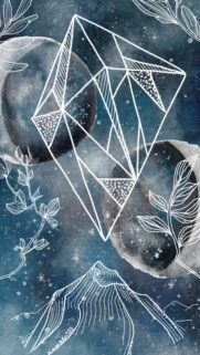 Sacred Geometry Crystal and Mountain Energy Manifestation Wallpaper