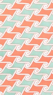 Abstract Geometric Pastel Coral and Mint Pattern Mobile Wallpaper