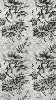Elegant Black and White Floral Lace Pattern Mobile Wallpaper