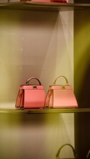 Elegant Pink Designer Handbags Luxury Fashion Mobile Wallpaper