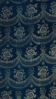 Vintage Floral Lace Swag Navy Blue Pattern Wallpaper
