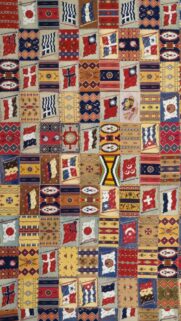 Vintage World Flags Patchwork Quilt Pattern Phone Wallpaper