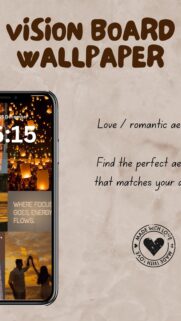 Dreamy Love and Manifestation Aesthetic Vision Board Phone Wallpaper