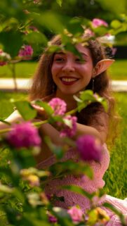 Beautiful Fairy Princess in Pink Garden High Quality Mobile Wallpaper