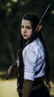 Fantasy Elf Warrior Woman with Sword Mobile Phone Wallpaper