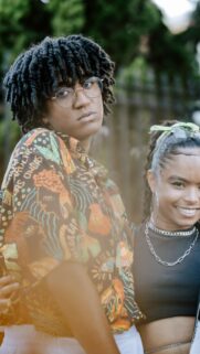 Stylish Duo Portrait Fashion Aesthetic Mobile Phone Wallpaper