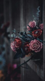 Elegant Vintage Roses Floral Art Moody Dark Aesthetic Phone Wallpaper