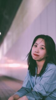 Cute Asian Girl with Funny Expression Portrait Mobile Wallpaper