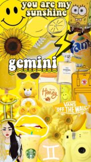 Vibrant Yellow Gemini Zodiac Aesthetic and Daily Horoscope Wallpaper