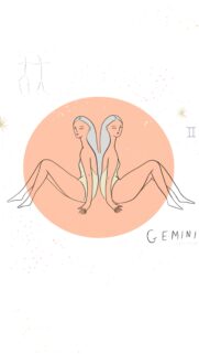 Minimalist Gemini Zodiac Air Sign Aesthetic Art Wallpaper
