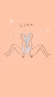 Gemini Zodiac Celestial Aesthetic Artistic Phone Wallpaper