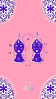 Gemini Zodiac Sign Spiritual Aesthetic Art Phone Wallpaper