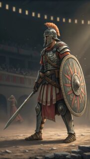 Epic Gladiator Warrior Battle Wallpaper for Mobile – High Definition Rome Aesthetic