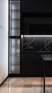 Luxury Black Marble Kitchen Interior Design Phone Wallpaper