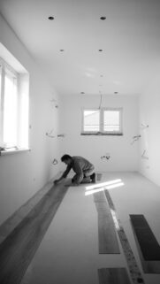 Professional Flooring Installation Black and White Mobile Wallpaper