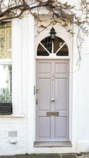 Elegant London Townhouse Front Door Grey Aesthetic Wallpaper