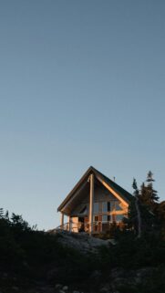 Golden Hour Mountain Cabin Retreat Phone Wallpaper