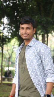 Smiling Young Man in Patterned Shirt Portrait Mobile Wallpaper
