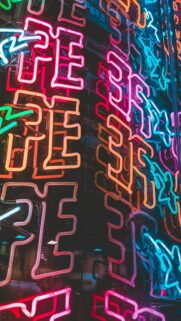 Vibrant Neon Typography Street Art Abstract Phone Wallpaper