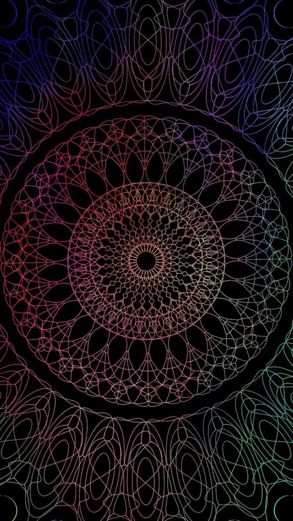 Intricate Neon Sacred Geometry Mandala Spiritual Energy Wallpaper