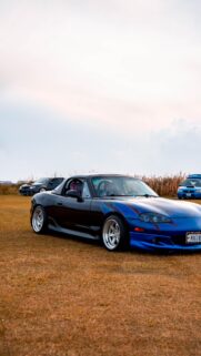 Custom Mazda MX-5 Miata with Flame Decals JDM Sports Car Wallpaper