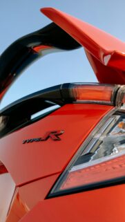 Vibrant Red Honda Civic Type R Rear Detail Mobile Wallpaper