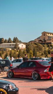 Modified Stanced Lexus IS Red Car JDM Style Mobile Wallpaper
