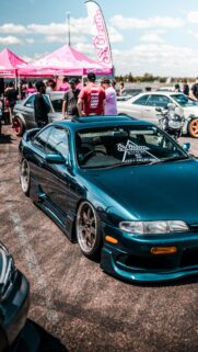 Teal Nissan Silvia S14 JDM Tuner Car Automotive Photography Mobile Wallpaper