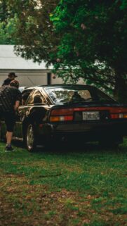 Classic Nissan 300ZX JDM Sports Car Parked on Grass Wallpaper