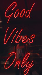 Good Vibes Only Manifestation Red Neon Law of Attraction Aesthetic Wallpaper