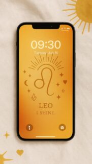 Leo Gold Sun Aesthetic Zodiac Sign iPhone Lock Screen Wallpaper