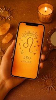 Radiant Gold Leo Zodiac Sign Aesthetic Horoscope Phone Wallpaper