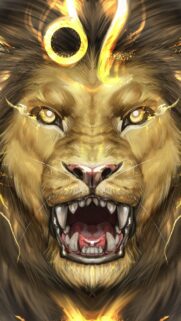 Fiery Leo Zodiac Sign Symbolism and Strength Phone Wallpaper