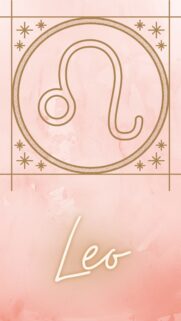 Leo Zodiac Sign Aesthetic Peach Watercolor Illustration Wallpaper