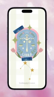 Aesthetic Libra Zodiac Constellation and Scales Astrology Phone Wallpaper