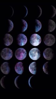 Cosmic Moon Phases Lunar Cycle Aesthetic Spiritual Phone Wallpaper
