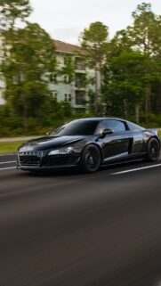 Black Audi R8 Luxury Manifestation Success Aesthetic Phone Wallpaper