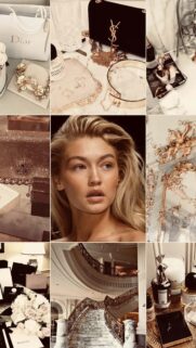 Luxury Lifestyle Aesthetic Vision Board for Manifesting Abundance Wallpaper