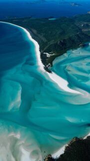 Breathtaking Whitehaven Beach Aerial View Phone Wallpaper