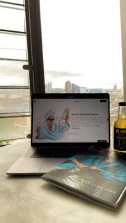 Luxury Work From Home Lifestyle Laptop View Aesthetic Wallpaper