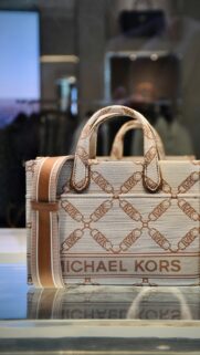 Elegant Michael Kors Monogram Tote Bag Luxury Phone Wallpaper