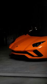 Stunning Orange Lamborghini Aventador Supercar Phone Wallpaper