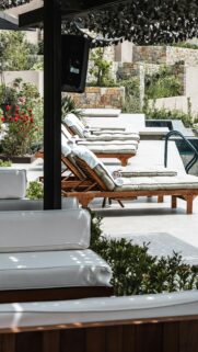 Luxury Mediterranean Poolside Lounge Mobile Phone Wallpaper
