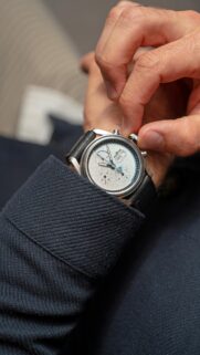 Luxury Fortis Stratoliner Chronograph Watch Close-up Phone Wallpaper