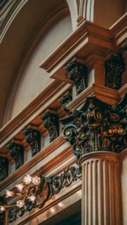 Elegant Baroque Architectural Gold Ornament Detail Mobile Wallpaper