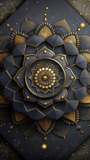 Sacred Golden Mandala Energy Spiritual Art Phone Wallpaper