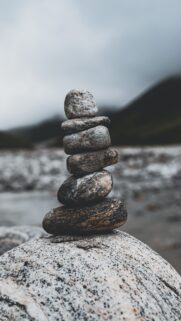 Zen Stone Stacking Balance and Mindfulness Spiritual Energy Wallpaper