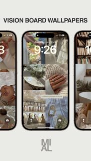 Aesthetic Wedding and Family Vision Board Manifestation Phone Wallpaper