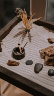 Zen Garden Meditation Space for Spiritual Manifestation Aesthetic Wallpaper