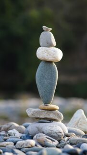 Zen Stone Stacking Meditation and Spiritual Grounding Energy Wallpaper